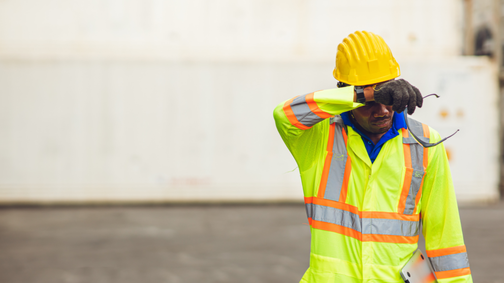 public service worker struggling at work